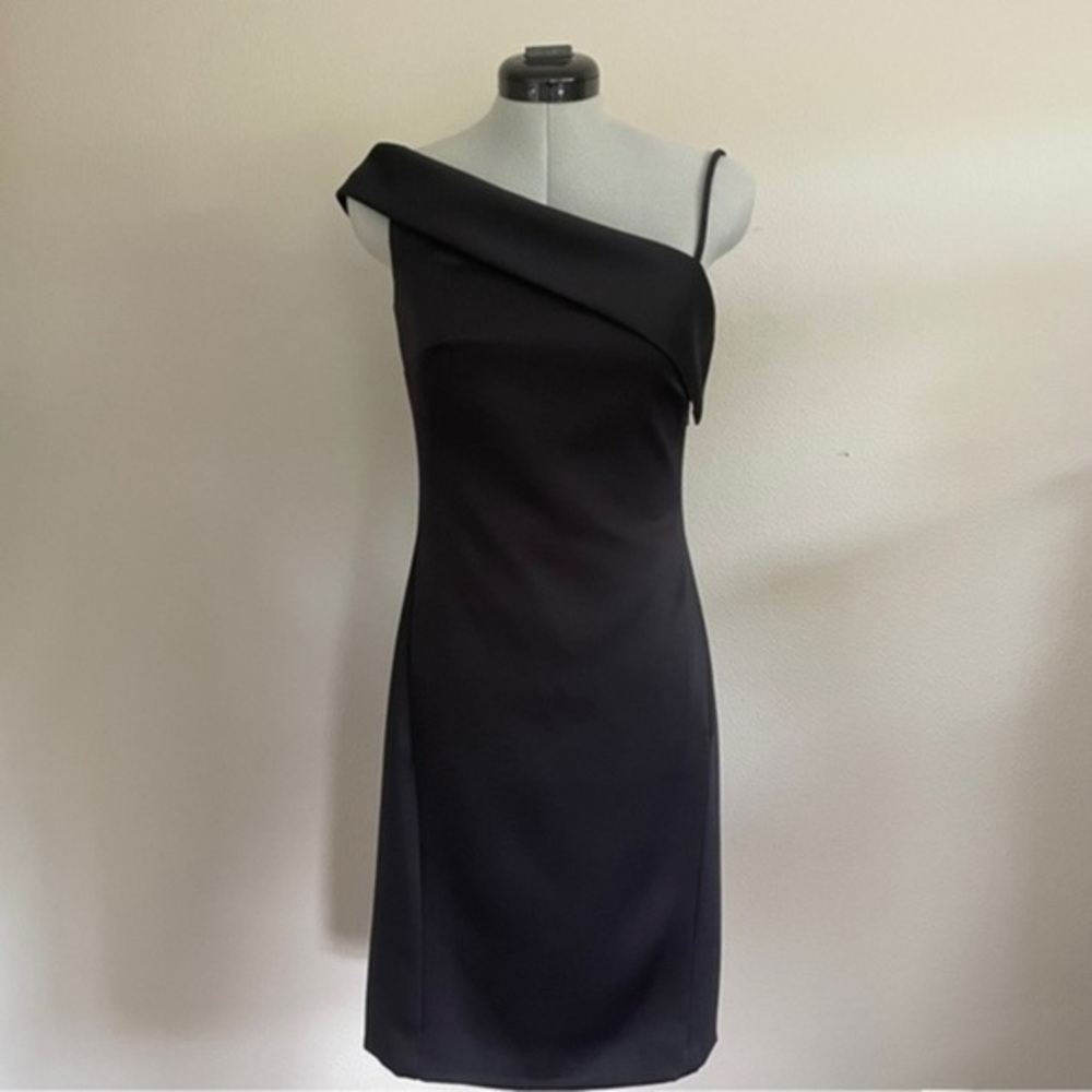 Amsale One Shoulder Little Black Dress​​​​​